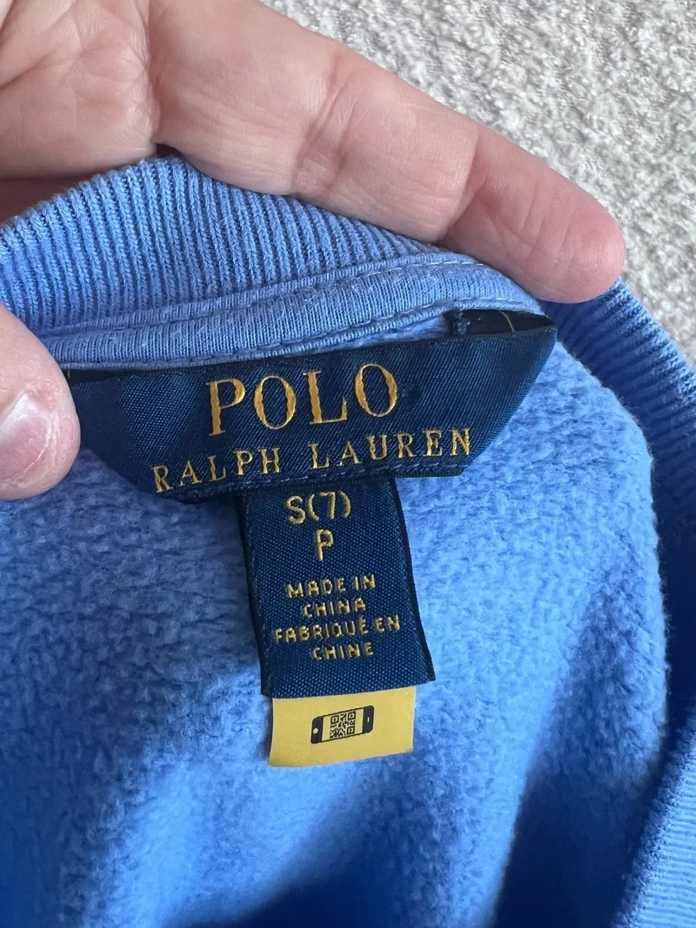 Ralph Lauren Kids Blue Sweatshirt Seersucker Dress Long Sleeve Size 7